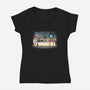 Doctor Dinner-womens v-neck tee-trheewood