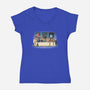 Doctor Dinner-womens v-neck tee-trheewood