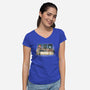 Doctor Dinner-womens v-neck tee-trheewood
