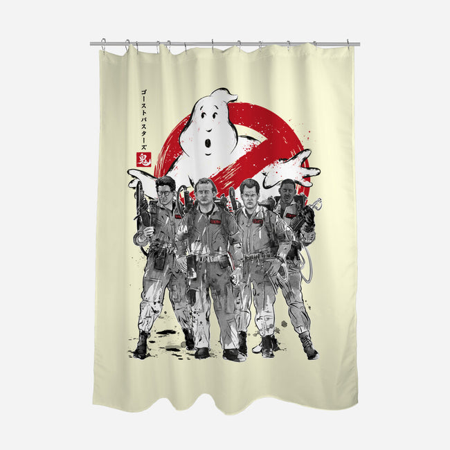 Who You Gonna Call Sumi-E-none polyester shower curtain-DrMonekers