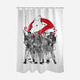 Who You Gonna Call Sumi-E-none polyester shower curtain-DrMonekers