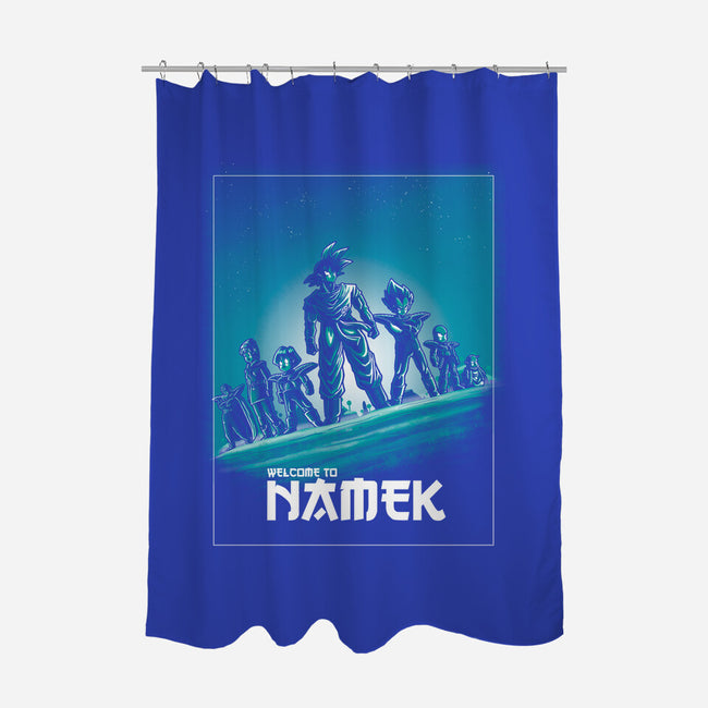 Welcome To Namek-none polyester shower curtain-trheewood