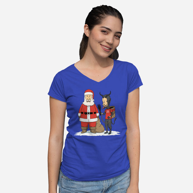 Christmas Is Cool-womens v-neck tee-pigboom