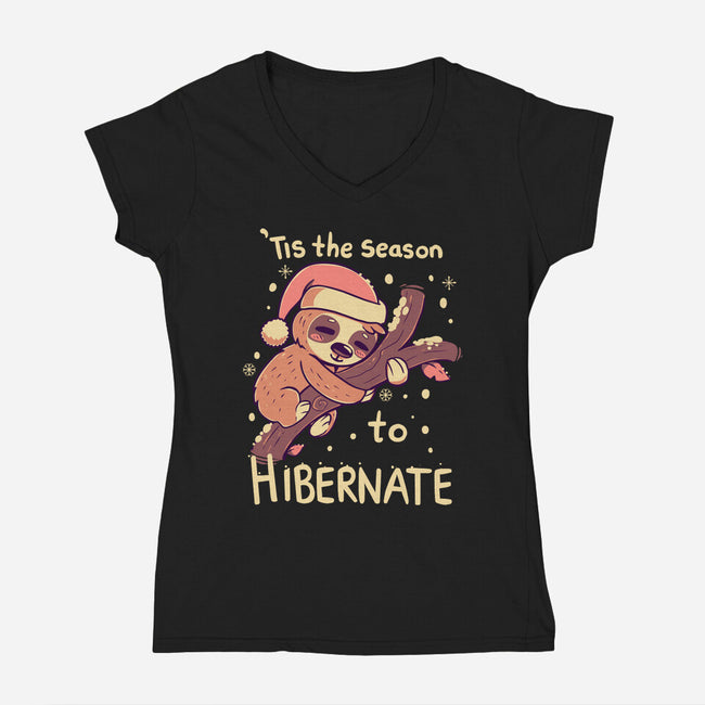 Tis The Season To Hibernate-womens v-neck tee-TechraNova