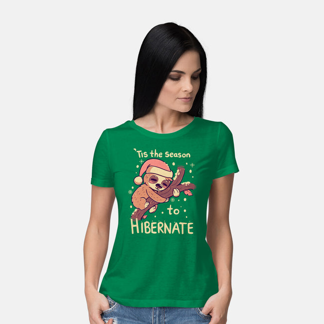 Tis The Season To Hibernate-womens basic tee-TechraNova