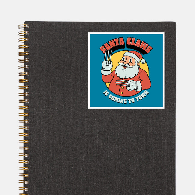 Santa Claws Is Coming-none glossy sticker-dfonseca