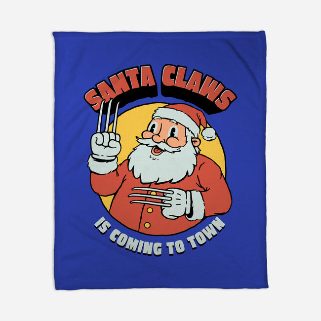 Santa Claws Is Coming-none fleece blanket-dfonseca