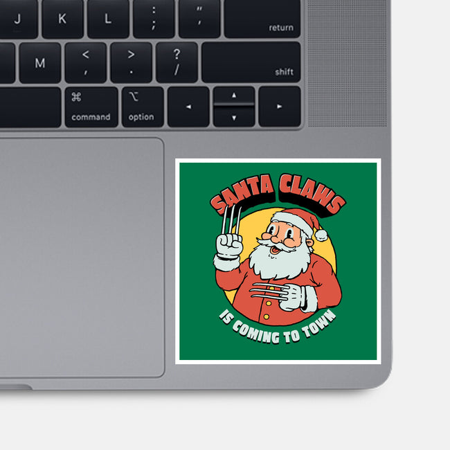 Santa Claws Is Coming-none glossy sticker-dfonseca