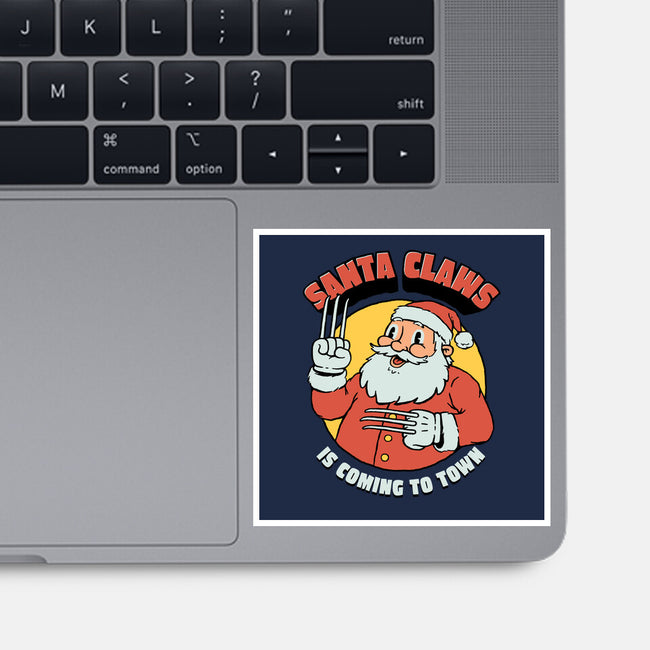 Santa Claws Is Coming-none glossy sticker-dfonseca