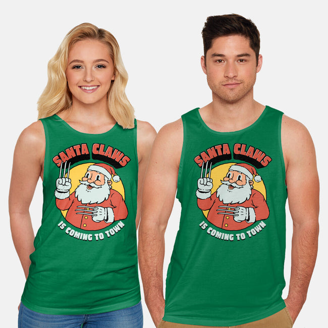 Santa Claws Is Coming-unisex basic tank-dfonseca