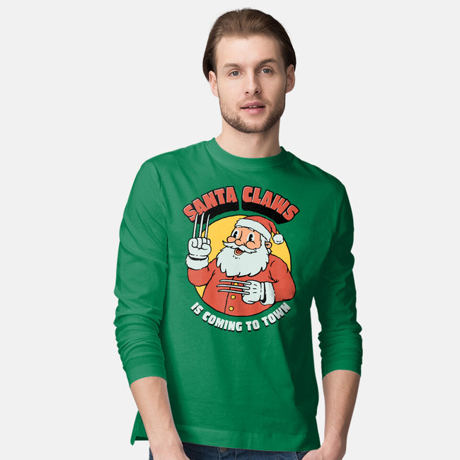 Santa Claws Is Coming-mens long sleeved tee-dfonseca