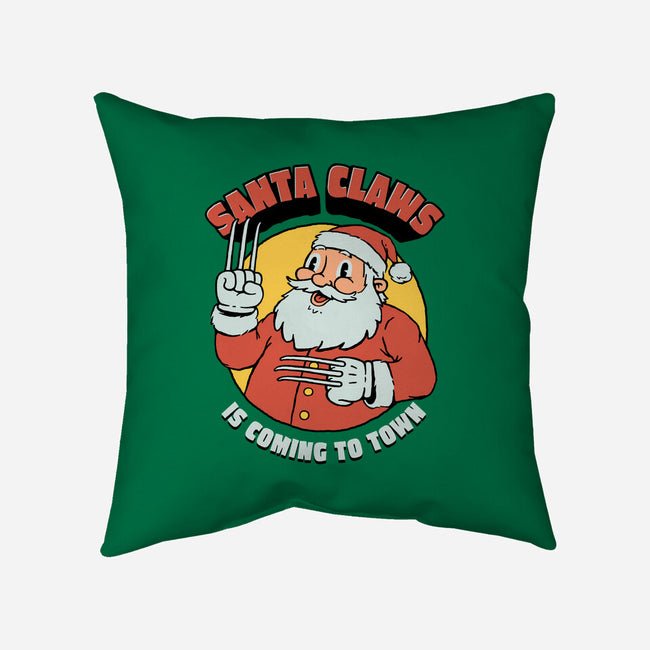 Santa Claws Is Coming-none removable cover w insert throw pillow-dfonseca