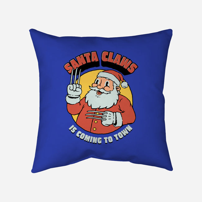 Santa Claws Is Coming-none removable cover w insert throw pillow-dfonseca