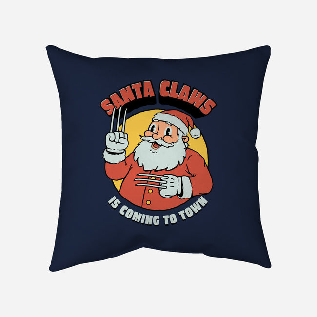 Santa Claws Is Coming-none removable cover throw pillow-dfonseca