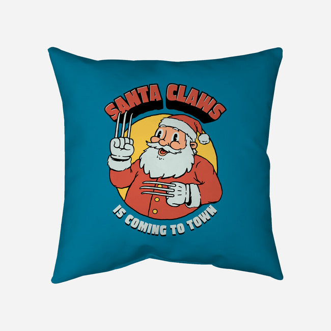 Santa Claws Is Coming-none removable cover throw pillow-dfonseca