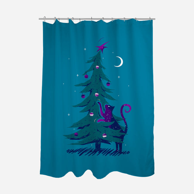Kitty Tree Love-none polyester shower curtain-katiestack.art