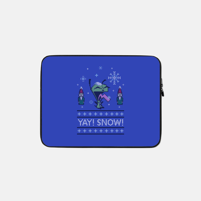 Yay! Snow!-none zippered laptop sleeve-katiestack.art