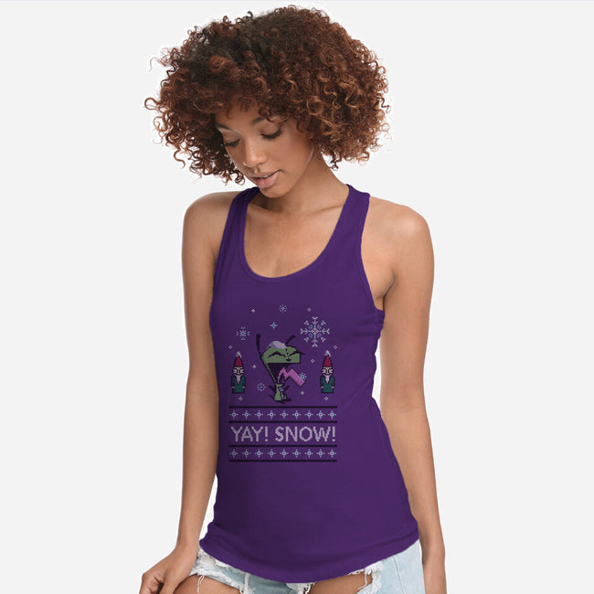 Yay! Snow!-womens racerback tank-katiestack.art