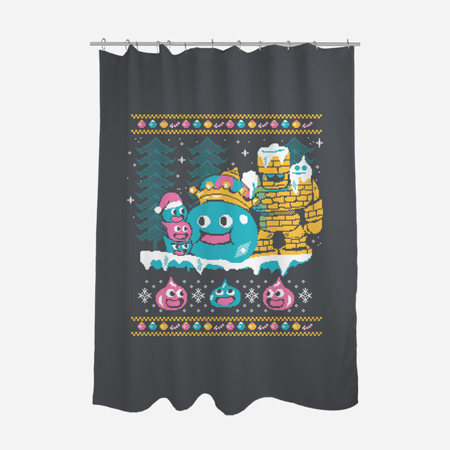 Slimes X-Mas-none polyester shower curtain-Sketchdemao
