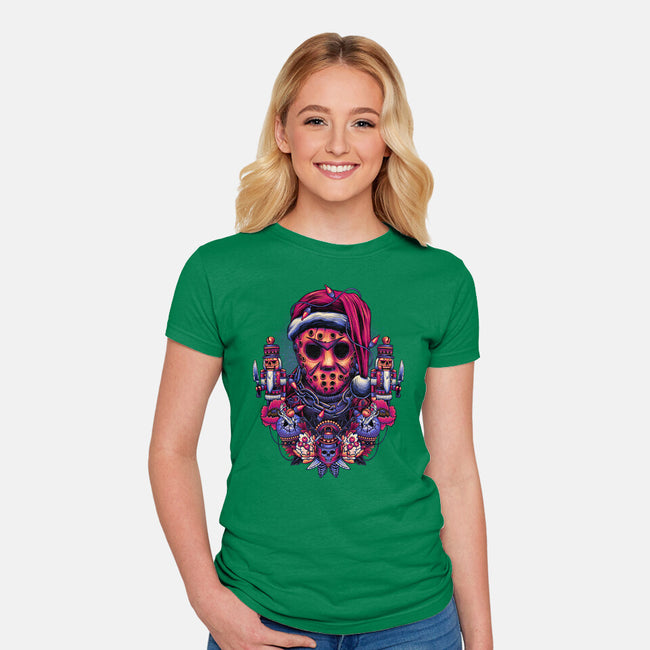 Holidays At The Lake-womens fitted tee-glitchygorilla