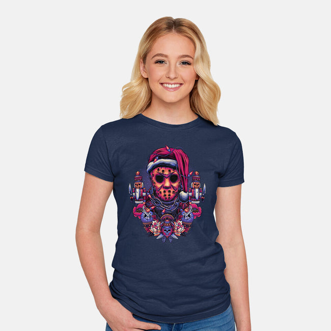 Holidays At The Lake-womens fitted tee-glitchygorilla