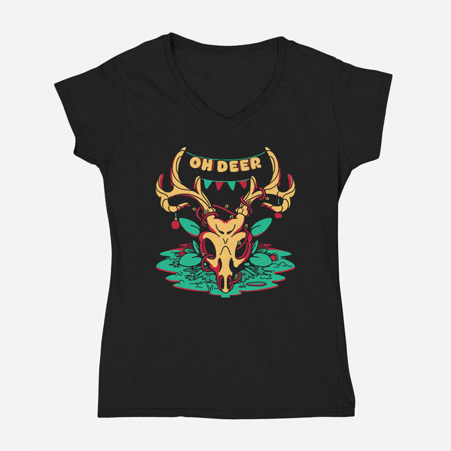 Oh Deer-womens v-neck tee-estudiofitas