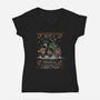 Magical Christmas-womens v-neck tee-fanfabio