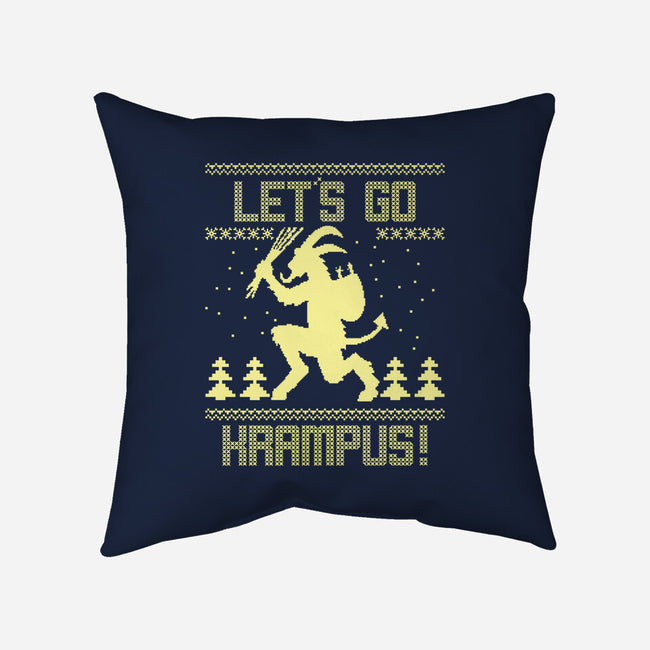 Let's Go Krampus!-none removable cover throw pillow-Boggs Nicolas