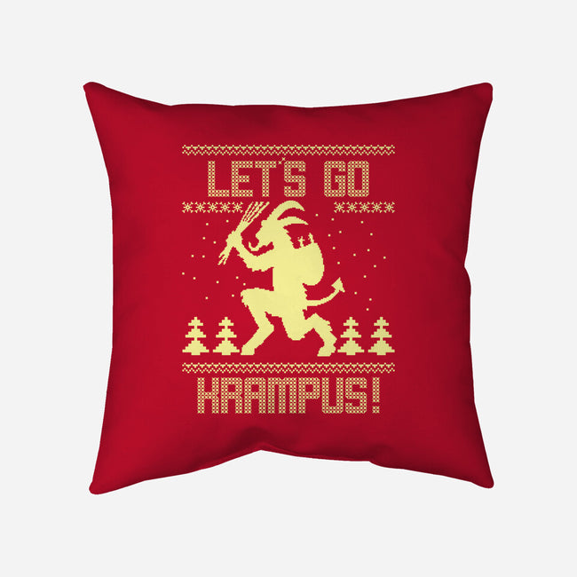Let's Go Krampus!-none removable cover throw pillow-Boggs Nicolas