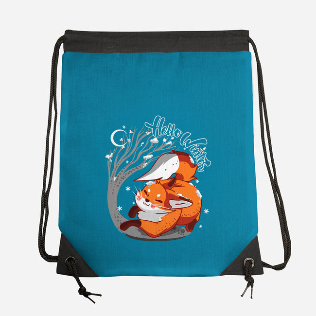Hello Wild Winter-none drawstring bag-heydale