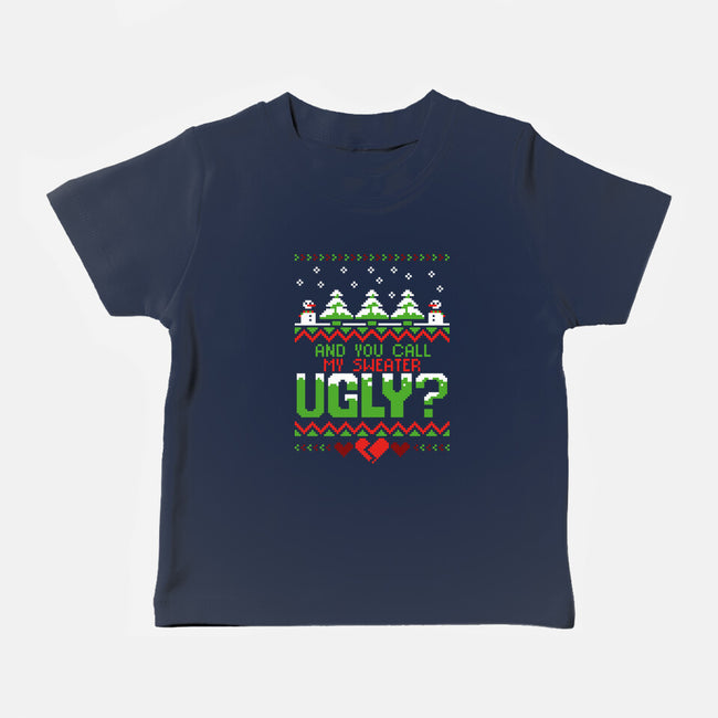 You Call Me Ugly?-baby basic tee-theteenosaur