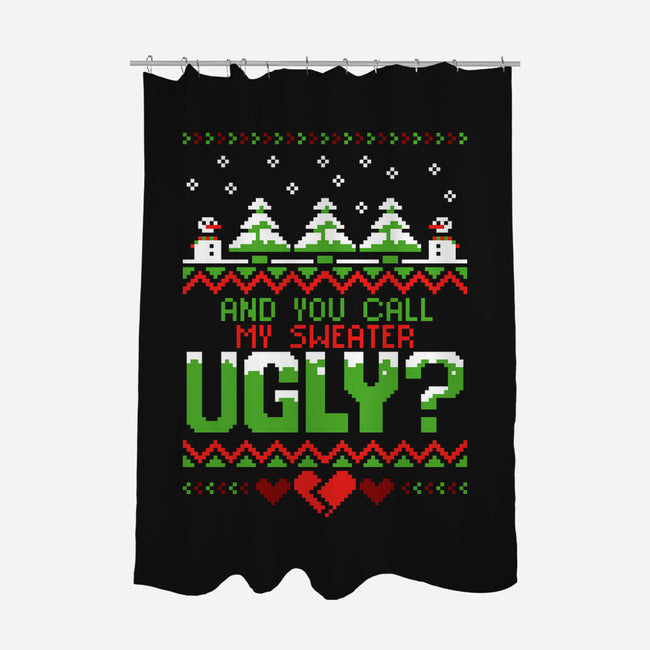 You Call Me Ugly?-none polyester shower curtain-theteenosaur