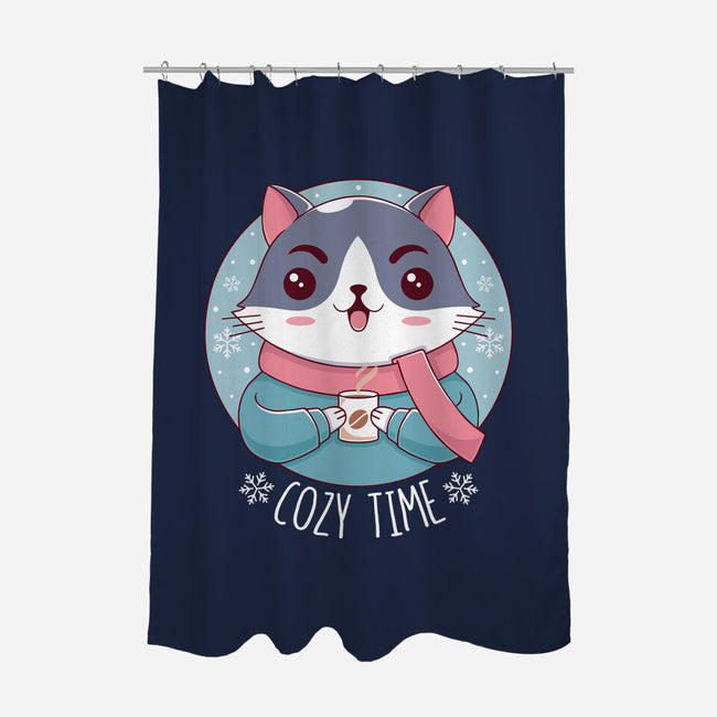 The Coziest Time-none polyester shower curtain-Alundrart