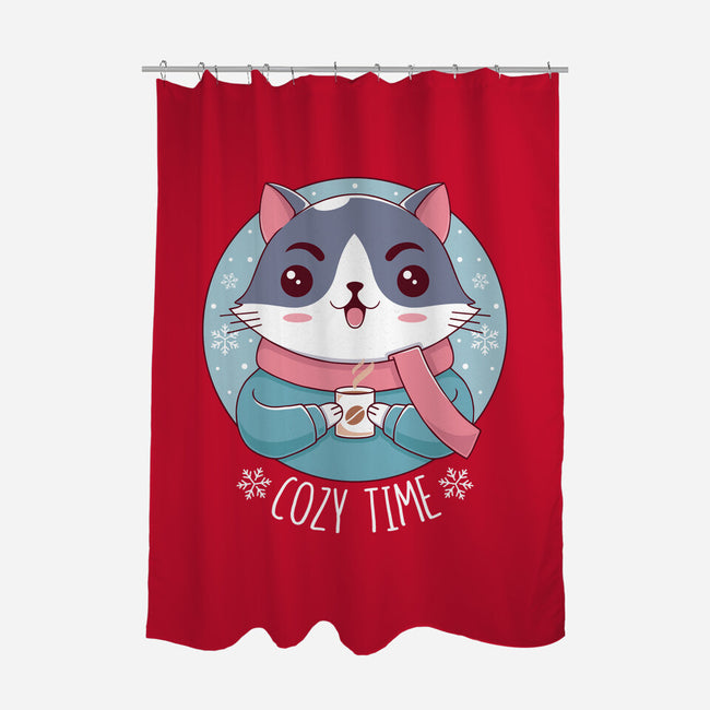 The Coziest Time-none polyester shower curtain-Alundrart