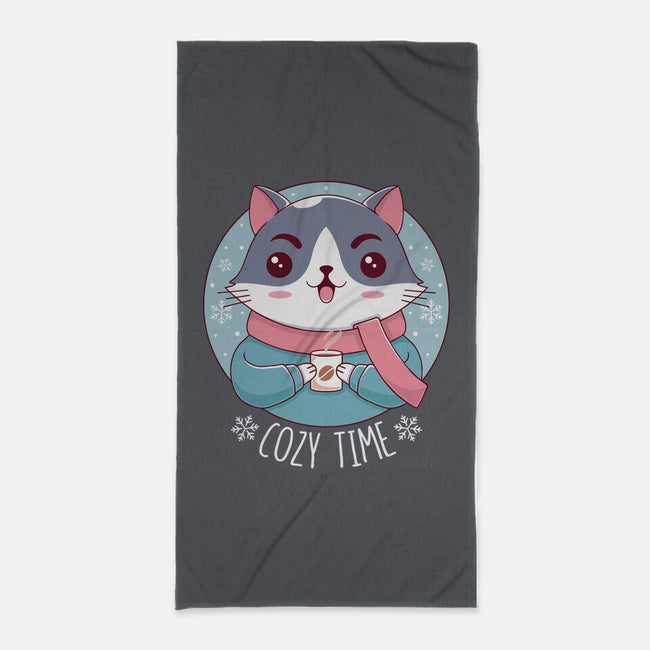 The Coziest Time-none beach towel-Alundrart