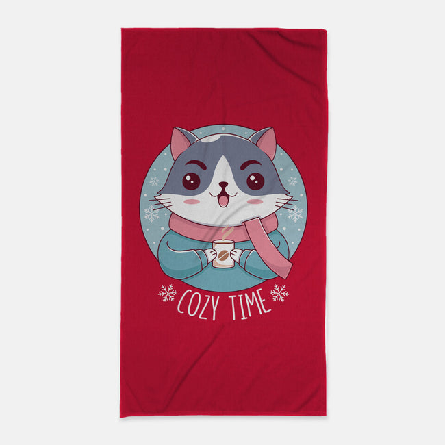 The Coziest Time-none beach towel-Alundrart