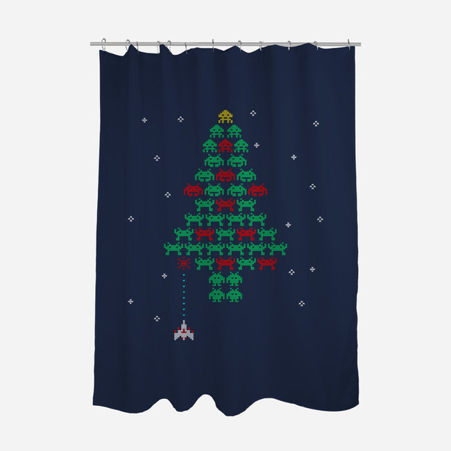Christmas In Space-none polyester shower curtain-Rogelio