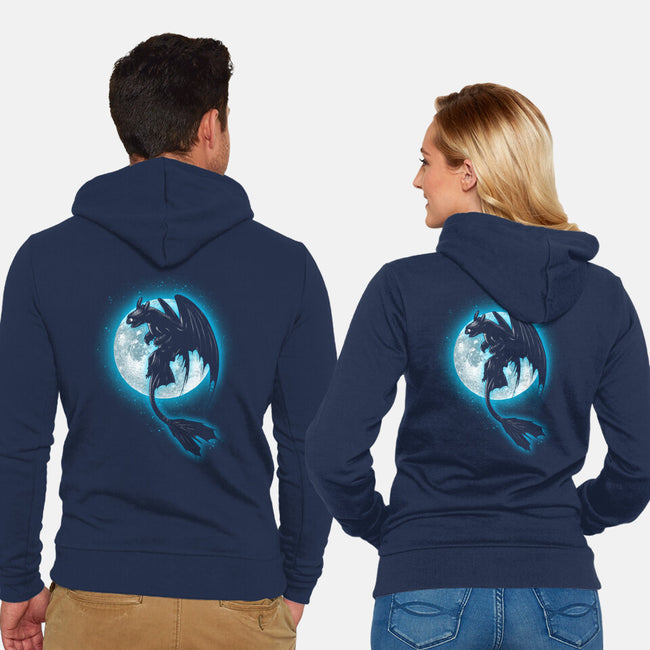 Moonlight Dragon-unisex zip-up sweatshirt-fanfreak1