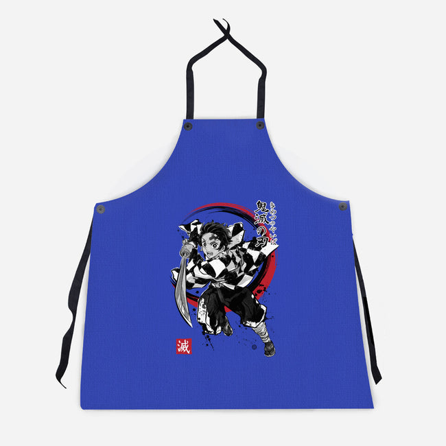 Demon Slayer Sumi-E-unisex kitchen apron-DrMonekers