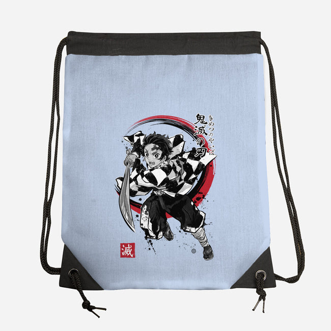 Demon Slayer Sumi-E-none drawstring bag-DrMonekers