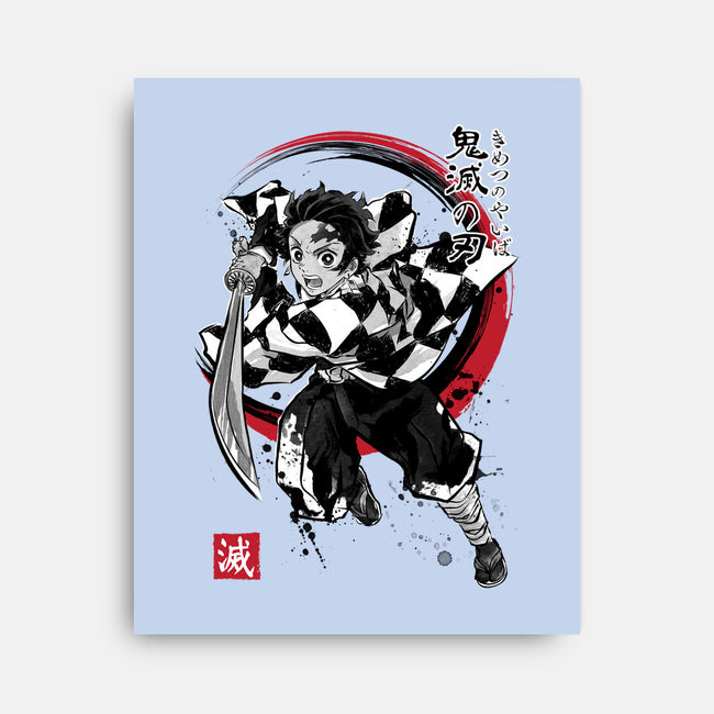 Demon Slayer Sumi-E-none stretched canvas-DrMonekers