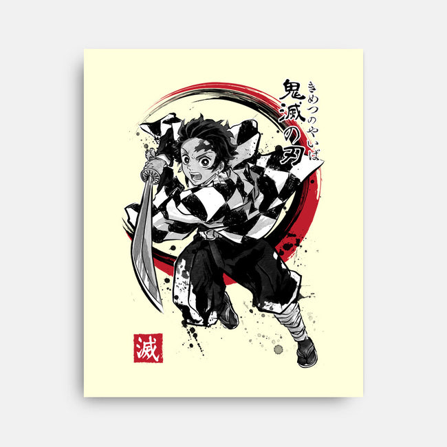 Demon Slayer Sumi-E-none stretched canvas-DrMonekers