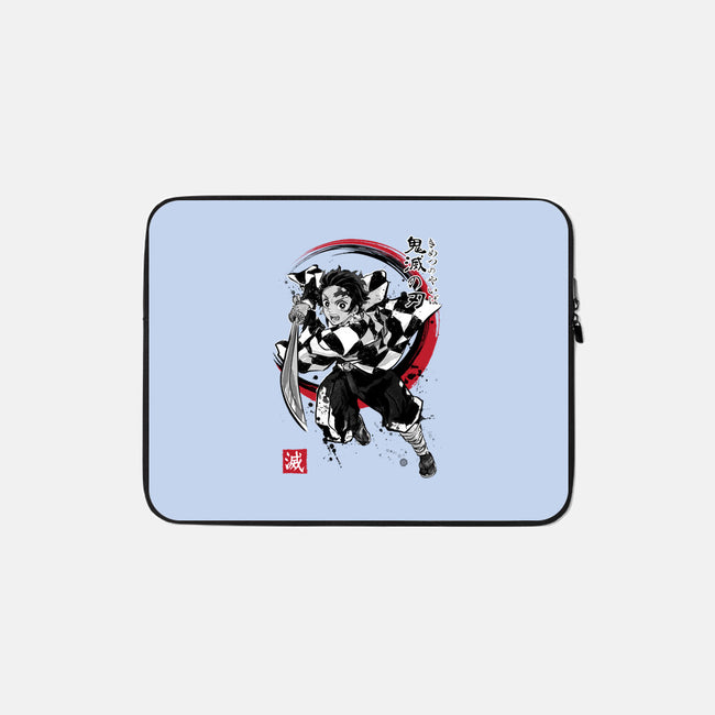 Demon Slayer Sumi-E-none zippered laptop sleeve-DrMonekers