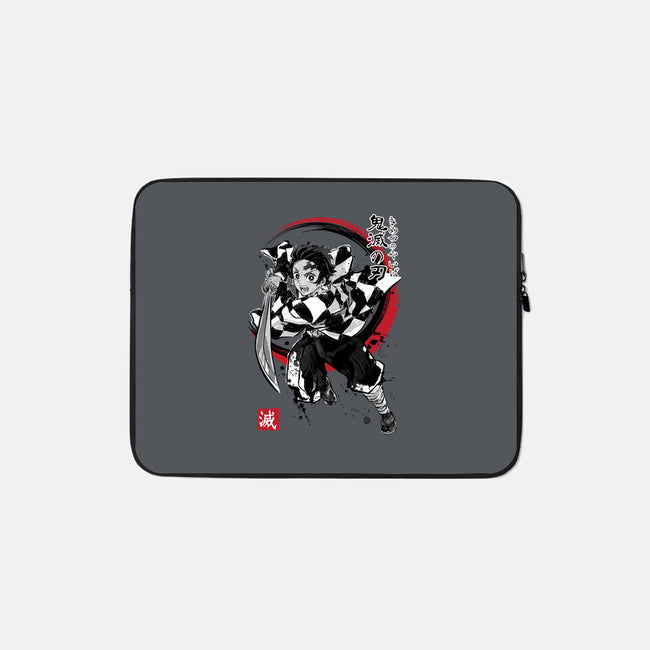 Demon Slayer Sumi-E-none zippered laptop sleeve-DrMonekers