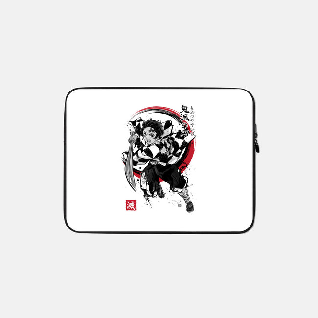 Demon Slayer Sumi-E-none zippered laptop sleeve-DrMonekers