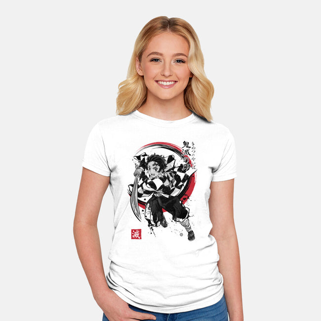 Demon Slayer Sumi-E-womens fitted tee-DrMonekers