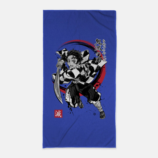 Demon Slayer Sumi-E-none beach towel-DrMonekers