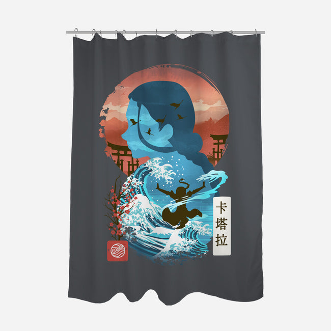 Ukiyo E Waterbender-none polyester shower curtain-dandingeroz