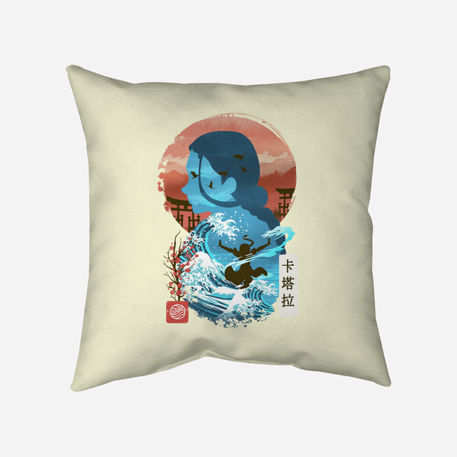 Ukiyo E Waterbender-none removable cover throw pillow-dandingeroz