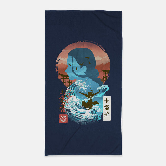 Ukiyo E Waterbender-none beach towel-dandingeroz